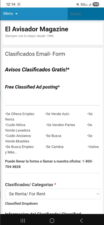 HOME - El Avisador Magazine screenshot 1